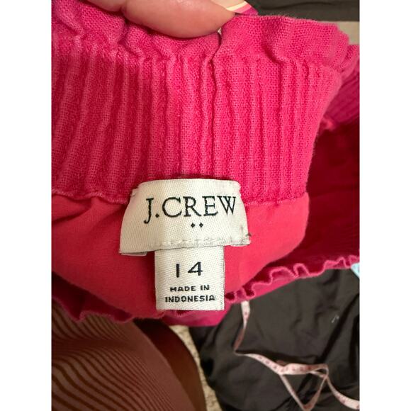 J.Crew Women’s Size 14 Pink Linen Cotton Scallop Hem Skirt - Picture 4 of 5